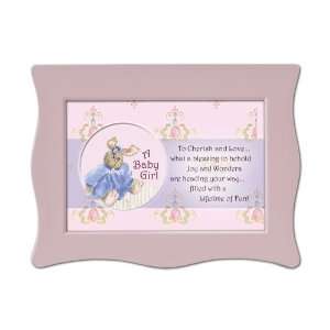  Cottage Garden Wavy Picture Frame   A Baby Girl With Pink 