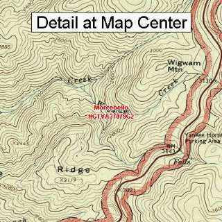   Topographic Quadrangle Map   Montebello, Virginia (Folded/Waterproof