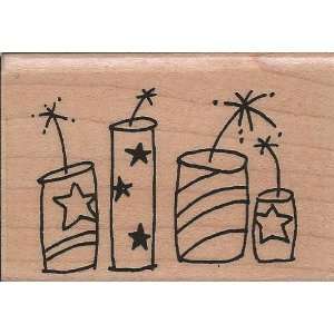  Fire Crackers Wood Mounted Rubber Stamp (H236) Arts 