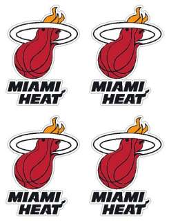 Sheet of 4 Miami Heat NBA Decals Sticker  