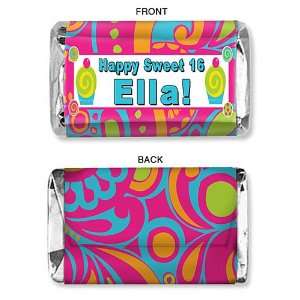  Sweet Paisley Personalized Mini Candy Bar Wrapper   Qty 75 