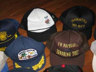 LOT OF 19 VINTAGE 80s ADULT TRUCKER HATS 90s ADVERTISING SNAPBACK CAPS 