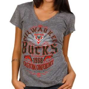  Milwaukee Bucks Missy Tri Blend V Neck Premium T Shirt 