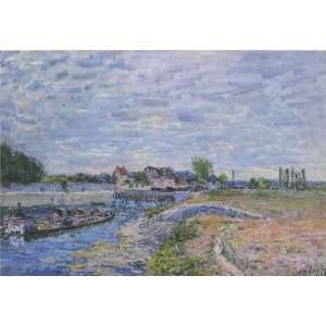 Hand Made Oil Reproduction   Alfred Sisley   32 x 22 inches   The Dam 