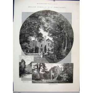  English Homes 1889 Panshanger Lake Private Garden Print 