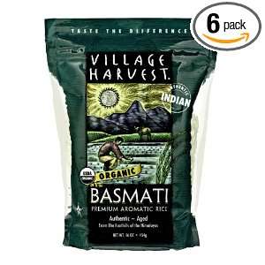 Village Harvest Organic Indian Basmati Rice, 16 Ounce (Pack of 6 