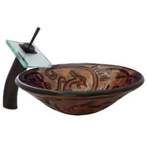  Geyser Incan Bathroom Glass Vessel Sink and Oil Rubbed 