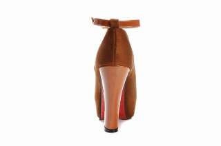 Fashion Women/Ladies Brown Leather High Heel Shoes Eur Size #34~#38 