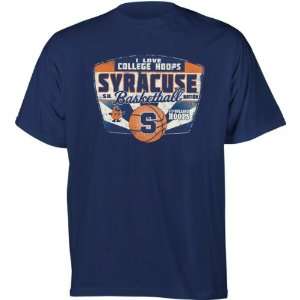   Syracuse Orange Navy I Love College Hoops T Shirt