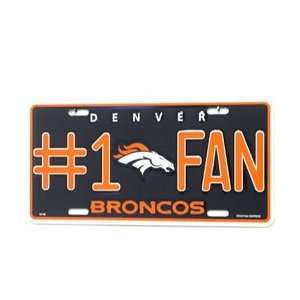 Fan Metal License Plate   Denver Broncos  Sports 
