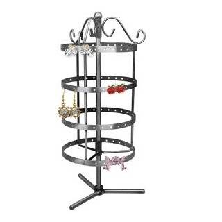 96 Pairs Silver Color Rotating Earring Holder Organizer Display Stand 