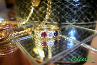 reduced! ~ Ruby, Sapphire, Emerald, Diamond Ring~ITALY~  