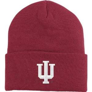 Indiana Hoosiers Adidas Red Cuffed Knit Hat:  Sports 
