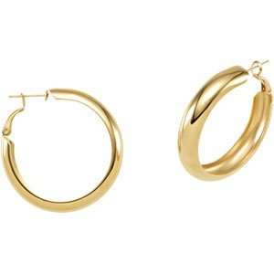  Gold Immerse Plated Round Hoop Earrings Jewelry