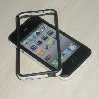White Bumper Frame Case for Apple iPhone 4S CDMA 4G TPU Silicone W 