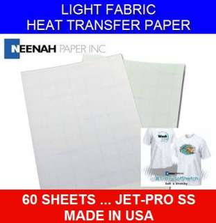 JET PRO SofStretch inkjet Heat Transfer Paper 8.5x11     60 SHEETS 