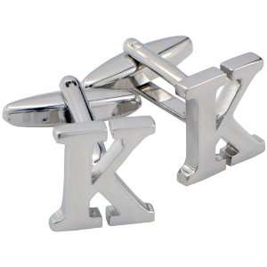  Initials Cufflinks Letter K Silver Cuff links (Mix and 