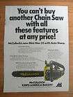   ad 1976 MCCULLOCH chain saw magazine advertisement   Mini Mac 35