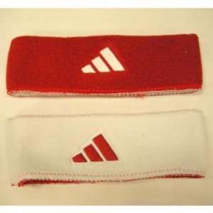  Adidas Interval Red/White Reversible Headband Sports 