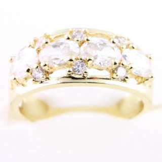 Oval White Sapphire Luster Facet Fashion A170 Ring  