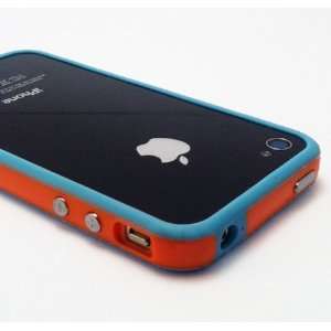  Orange and Baby Blue Premium Bumper Case for Apple iPhone 