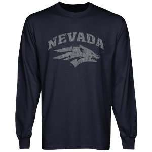 Nevada Wolf Pack Distressed Primary Long Sleeve T Shirt 