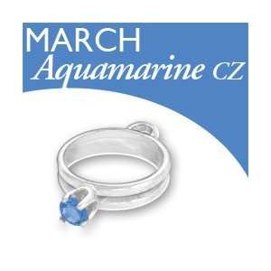  March Birthstone Ring Charm Jewelry