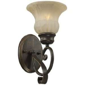  Amber Marbleized Glass 12 1/4 High Wall Sconce