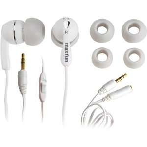  Maxfun Noise Isolating Stereo Earbuds   White Electronics