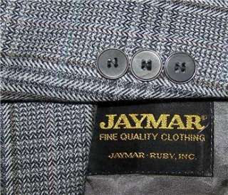 44L Jaymar BLACK SILVER PLAID GOLD WINDOWPANE sport coat suit blazer 