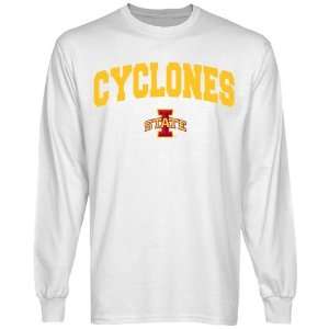 ISU Cyclones Tshirt : Iowa State Cyclones White Logo Arch Long Sleeve 