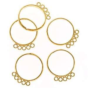  22K Gold Plated Five Loop Beading Rings Adjustable (x5 