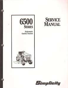 Simplicity 6500 series Lawn Tractor Service Manual  