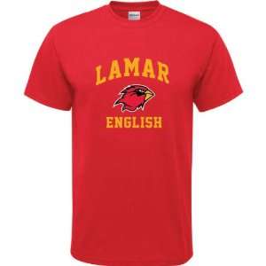  Lamar Cardinals Red Youth English Arch T Shirt: Sports 