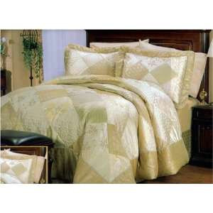  Luxury Satin Jacquard Embroidered Comforter Set Queen 