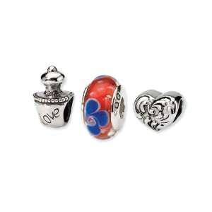  Love Potion Sterling Silver and Glass Charm Set Jewelry