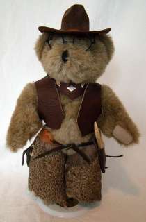 Teddy Roosevelt Cowboy Plush Bear Real Leather Chaps  