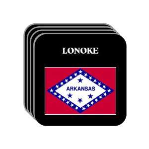 US State Flag   LONOKE, Arkansas (AR) Set of 4 Mini Mousepad Coasters