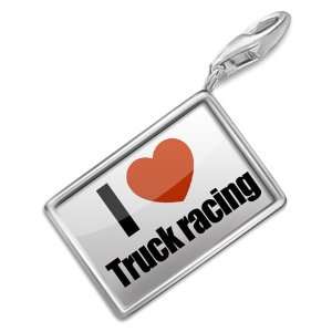 FotoCharms I Love Truck Racing   Charm with Lobster Clasp For Charms 