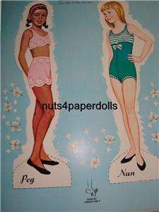 Vintage PEG NAN KAY SUE PAPER DOLLS LASR RPRO FREESHW2  
