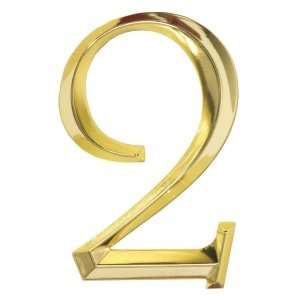  Classic Six Inch Brass House Number 2: Patio, Lawn 