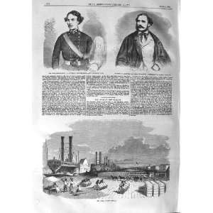 1858 LEVEE NEW ORLEANS SHIPS MAJOR SAUNDERS LIEUTENANT  