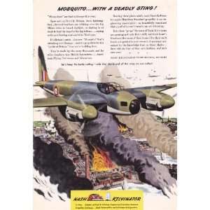 1943 WWII Ad Nash Kelvinator Mosquito Fighter Bombers Original War 