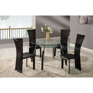   Dining Table with 4 Lavish Black Dining Chairs Furniture & Decor