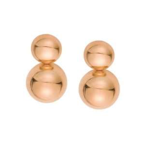  Gold Kist   Double Bead Earrings in 18k Rose Gold Vermeil 