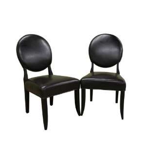  Set of 2 Dining Chairs   Contemporary Black Finish 