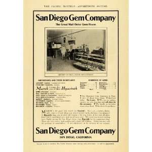  1907 Ad San Diego Mail Order Gems Birthstones Jewelry 