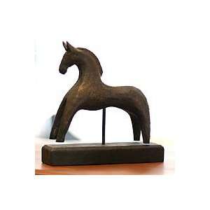  NOVICA Wood sculpture, Bold Pony Express