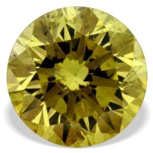    0.20 Ctw Canary Yellow Round Shape Real Loose Diamond Jewelry
