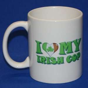    I Love My Irish Cop (Green Text) Coffee Mug 